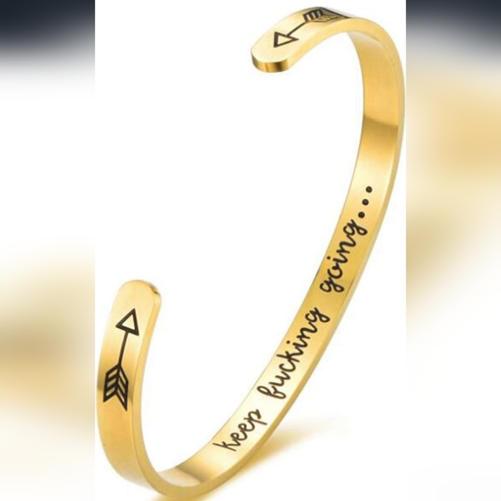 Stainless Steel, Gold Plated Inspirational Bracelet